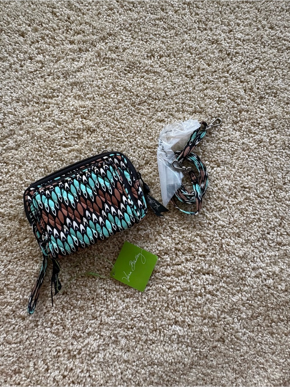 Vera Bradley On the Square Wristlet‎ Sierra Stream NWT